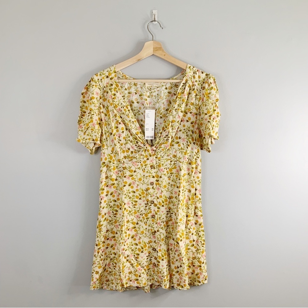 Urban Outfitters UO Bettie  Twist-Front Orange Floral Mini Dress NWT New Large L